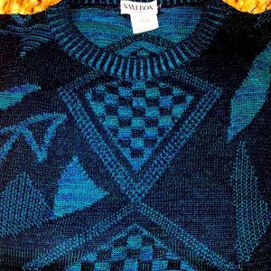 Vintage Nani Bon of Italy size 56 XL abstract long sleeved sweater